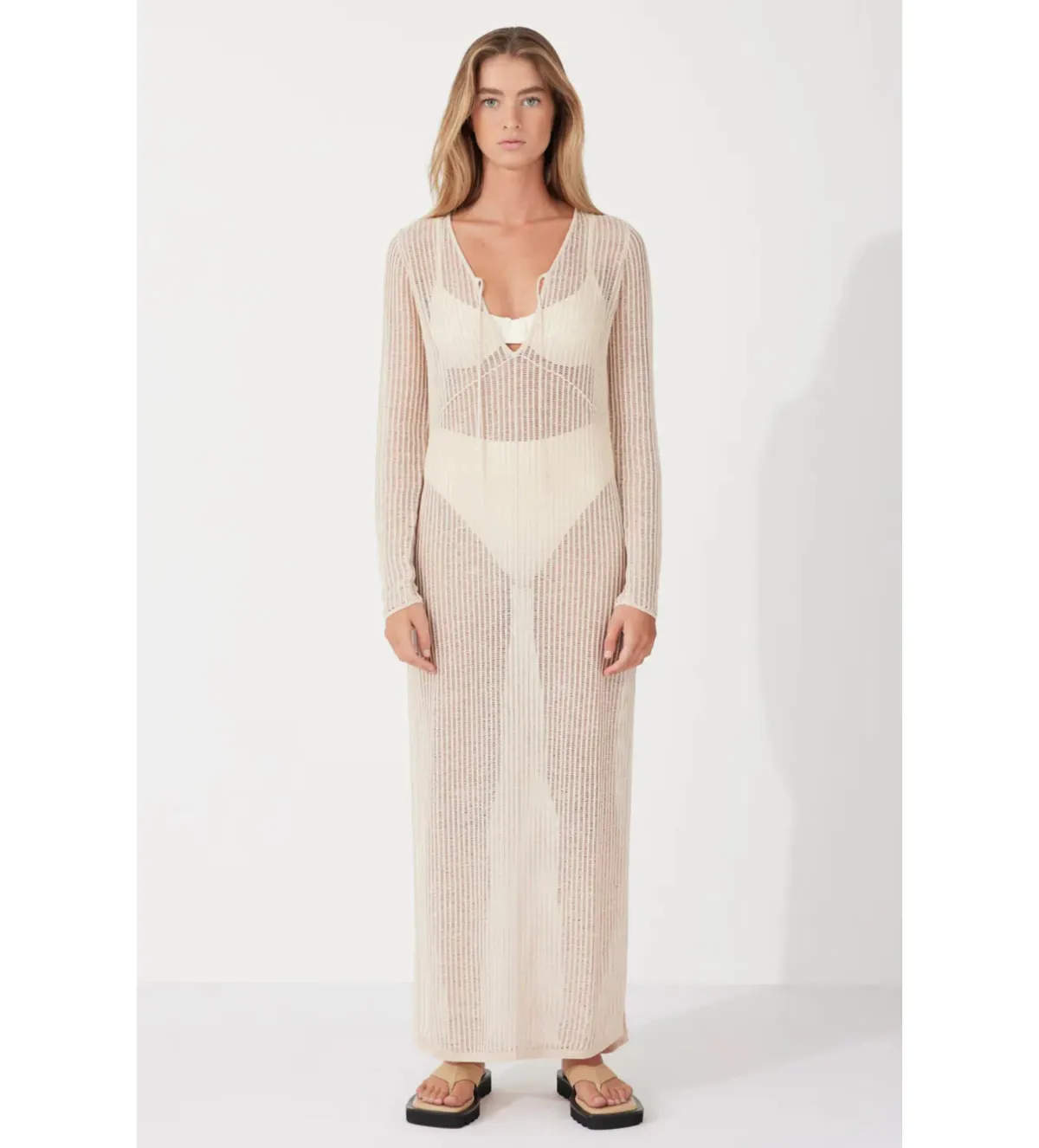 Zulu & Zephyr Husk Lattice Knit Dress Size 14 - Image 1