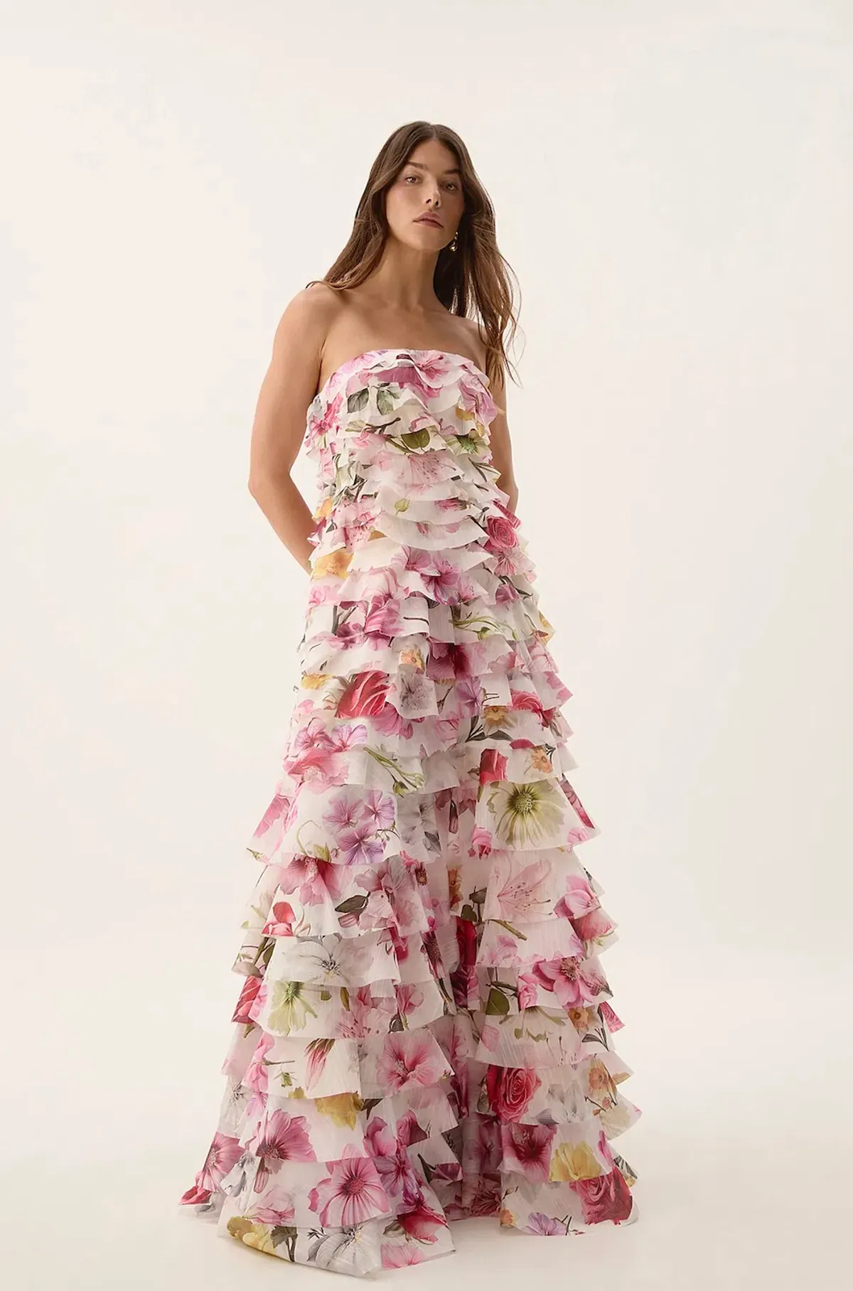 Aje Fleur Pleated Gown in Collage Floral Size AU 12 - Image 3