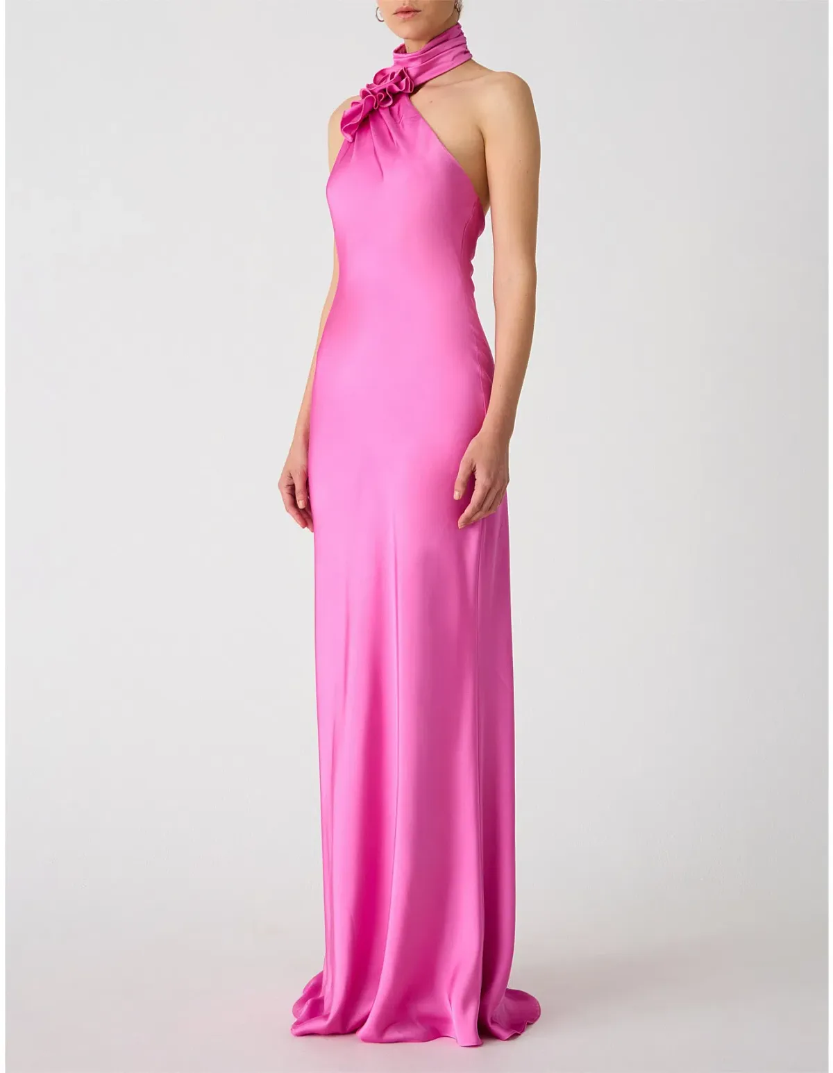 MISHA Teresa Rosette Detail Satin Maxi Gown Purple Rose Size 6/XS - Image 2