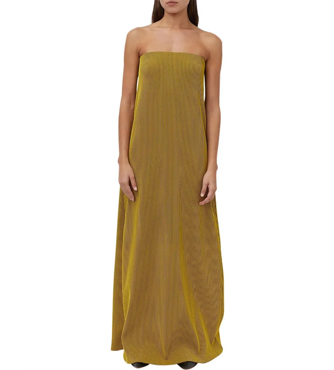 Camilla and Marc Izaro Maxi Dress Brown/Yellow Size 10  for rent on The Volte - main image