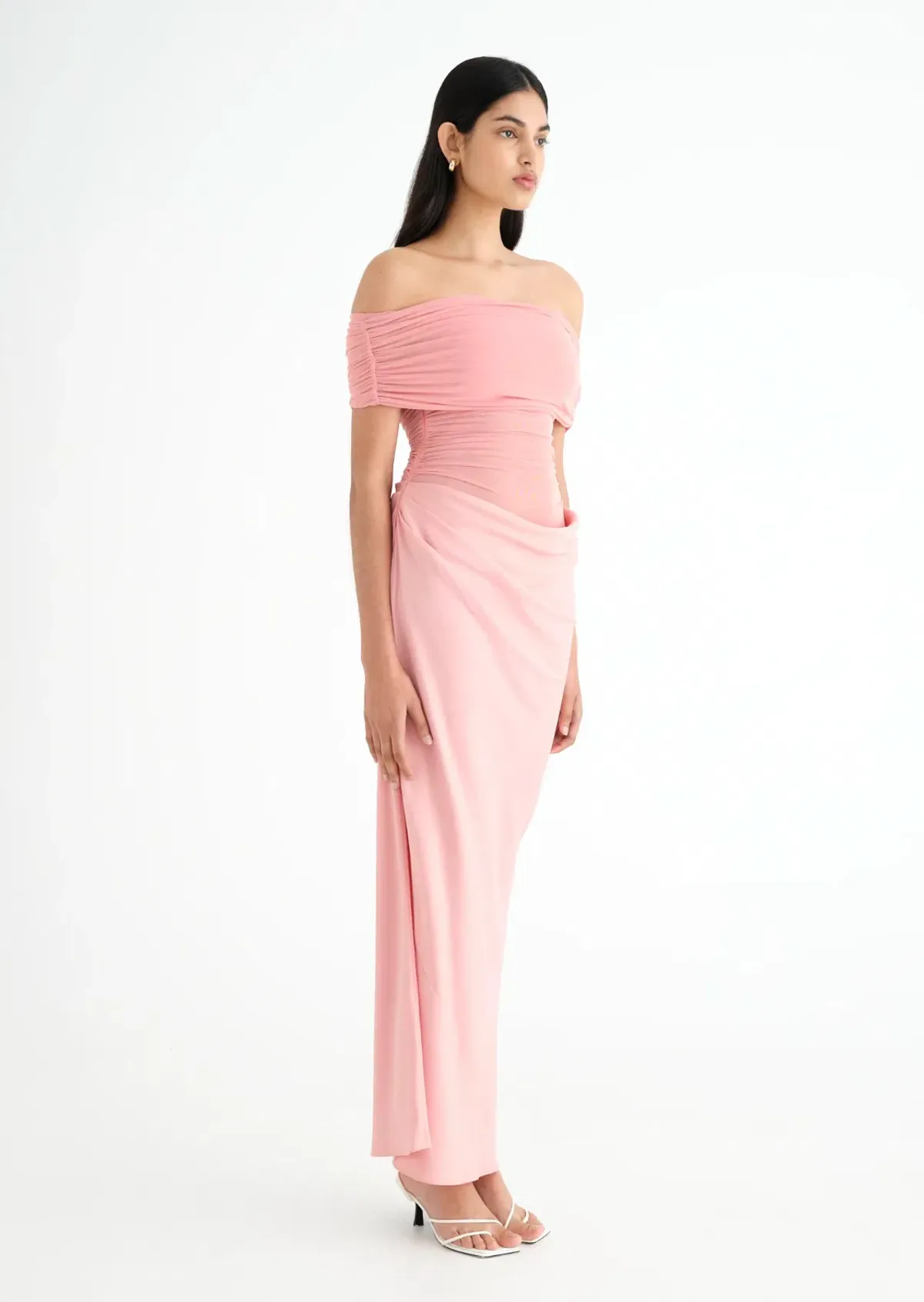 Benni Nico Off Shoulder Maxi Dress Candy Floss Size S/AU 8 - Image 2
