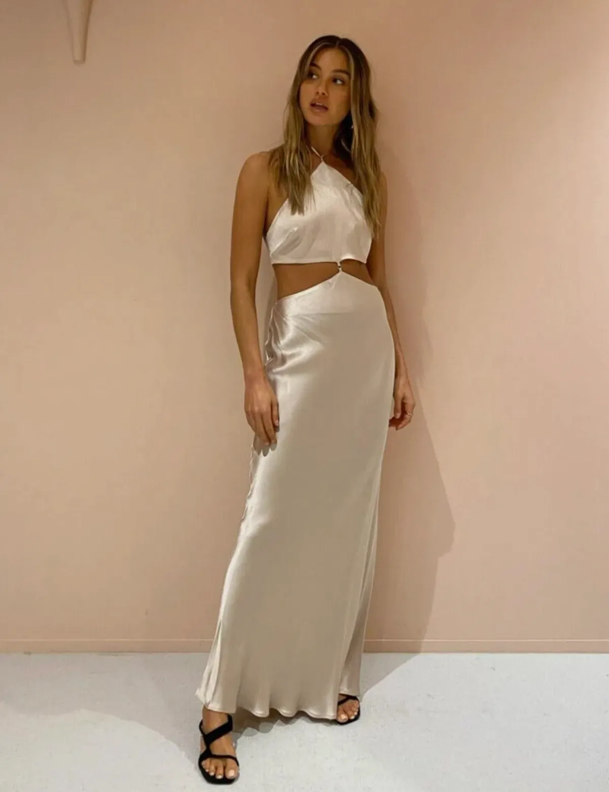 Bec & Bridge Kara Maxi Dress Nude Size 10 - Image 1