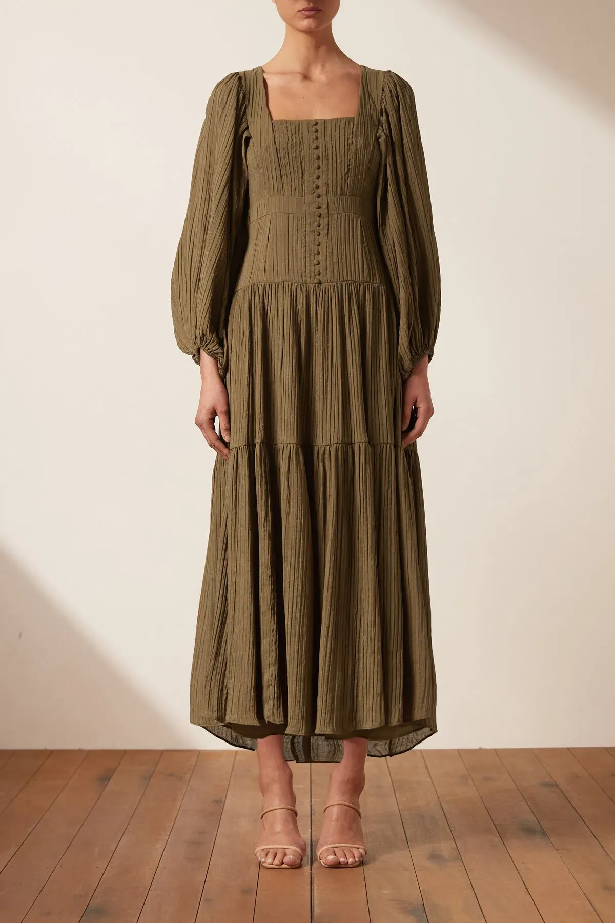 Shona Joy Mila Square Neck Midi Dress Size 6  - Image 3