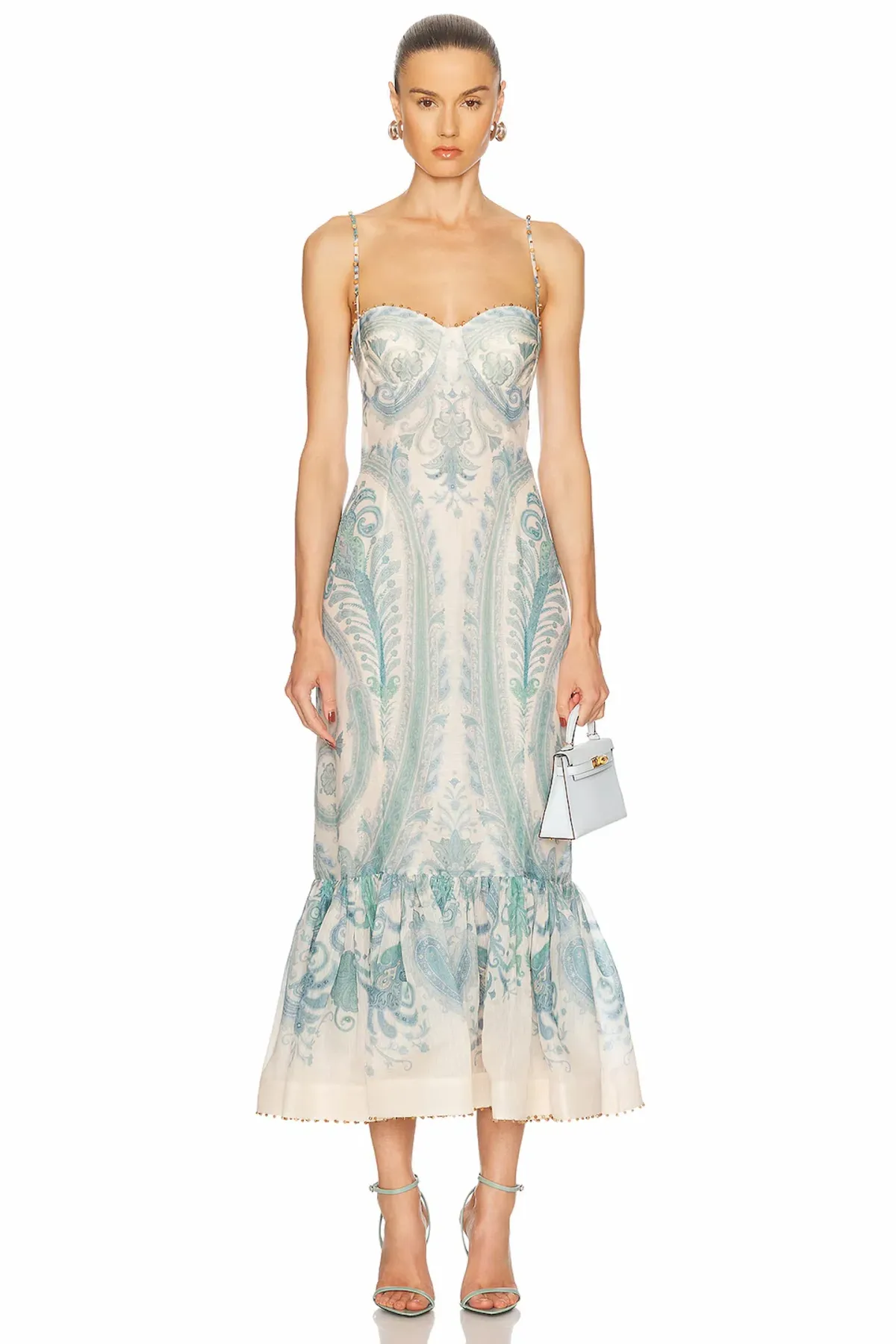 Zimmermann The Illuminate Gown in Turquoise Paisley Size 0 /Au 8 - Image 1