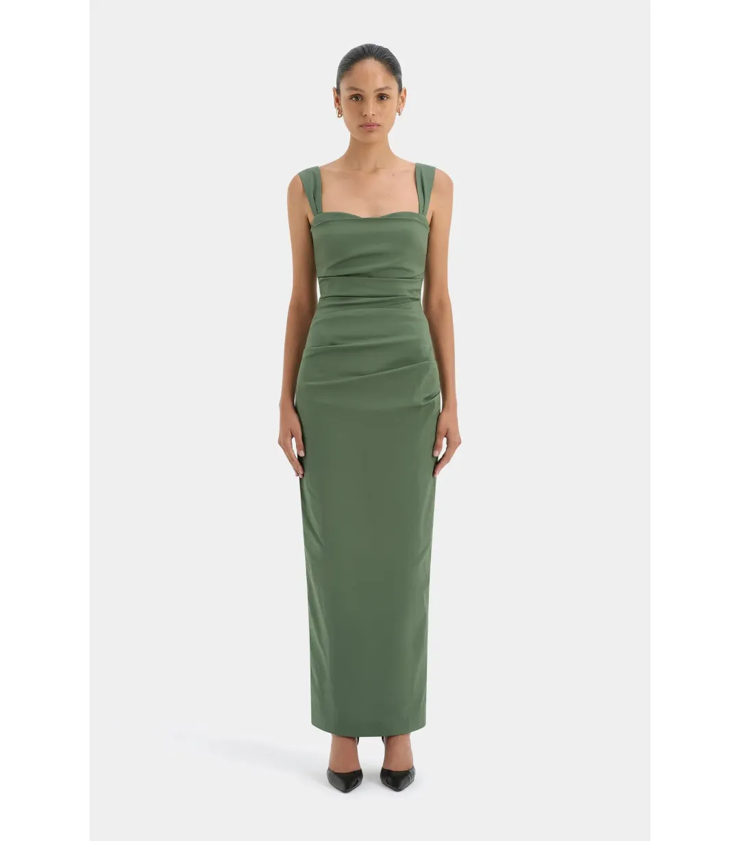 Sir The Label Florent Balconette Gown in Forest Green Size 2 / AU 10 for rent on The Volte - main image