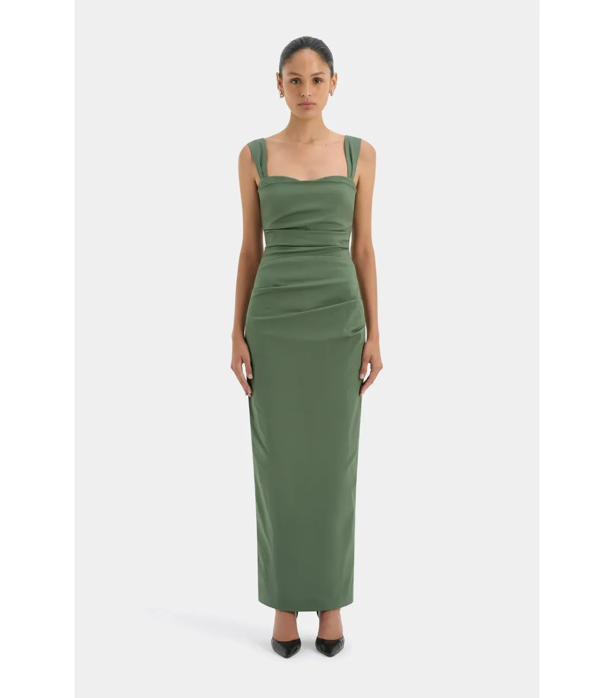 Sir The Label Florent Balconette Gown in Forest Green Size 2 / AU 10 - Image 3
