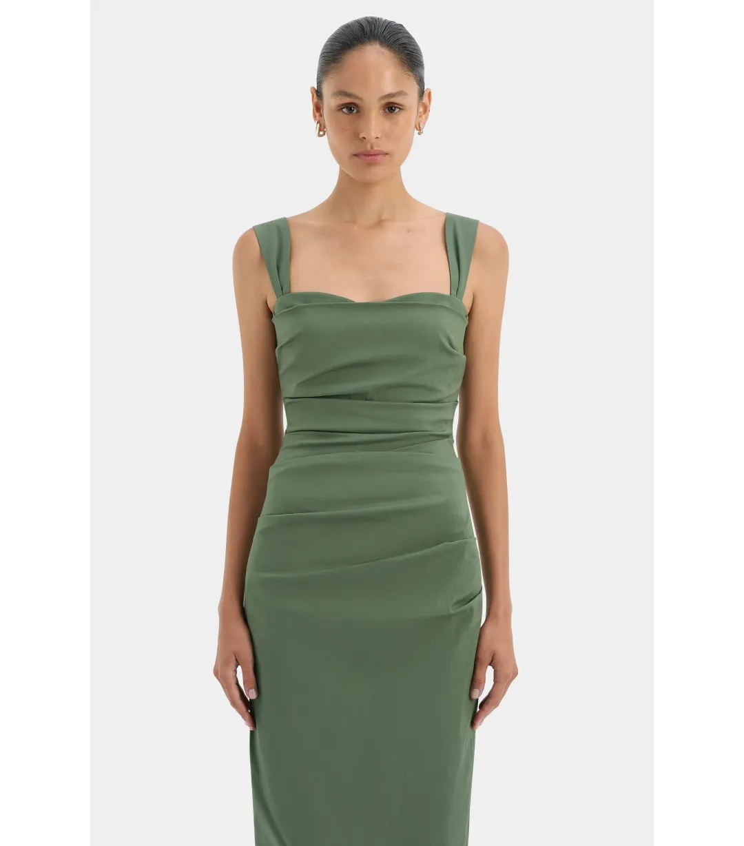 Sir The Label Florent Balconette Gown in Forest Green Size 2 / AU 10 for rent on The Volte - main image