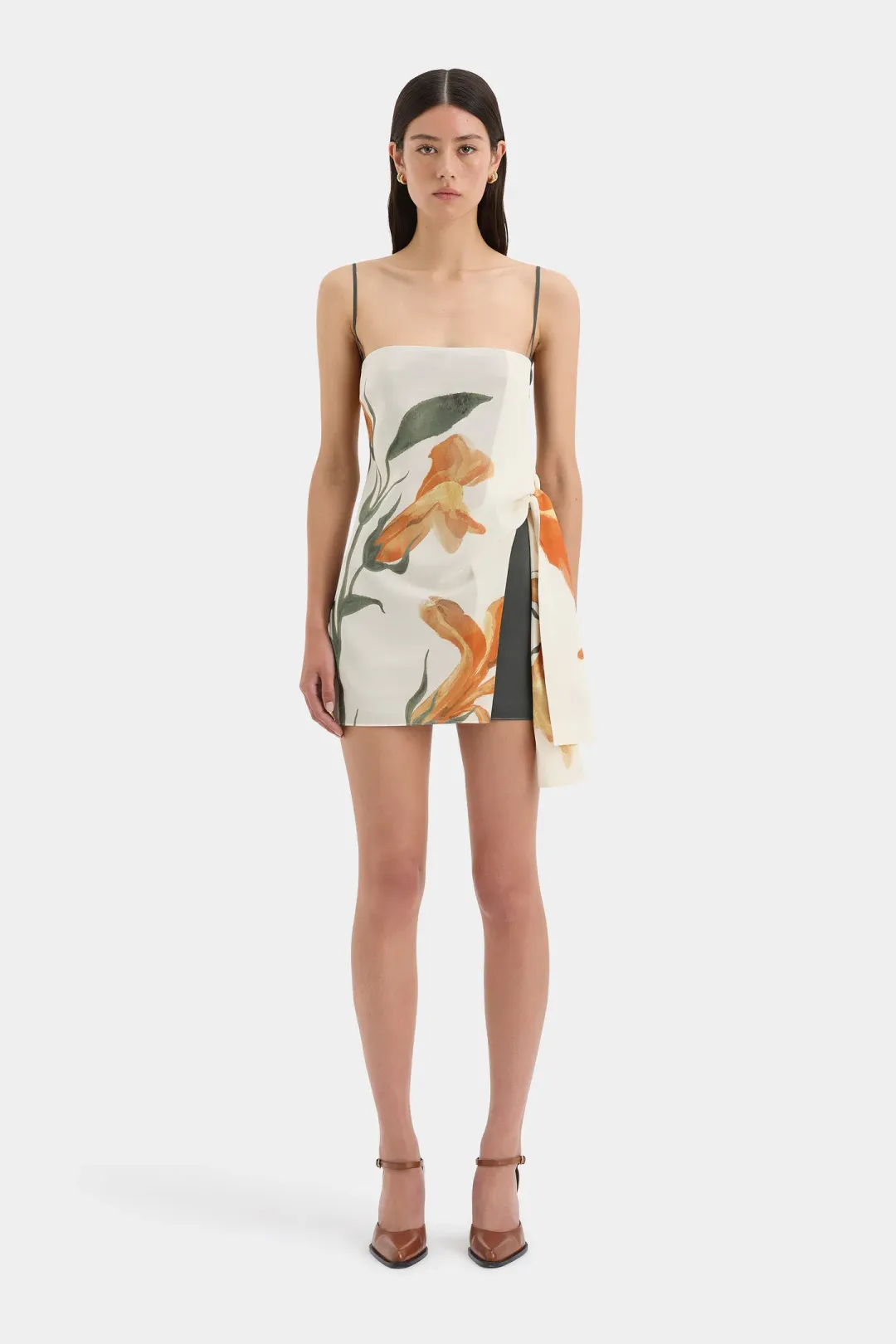 Sir the Label Constance Tie Mini Dress Iris Floral Size 3/Au 12 for rent on The Volte - main image