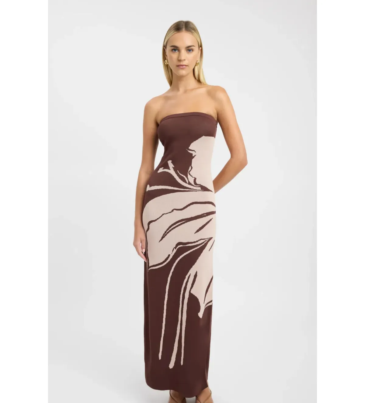 Kookai Aloha Strapless Maxi Dress in Macadamia Size AU 8 - Image 1