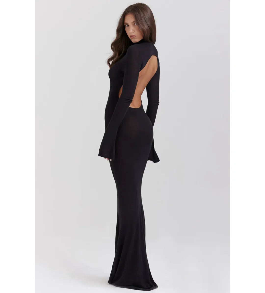 House of CB  Sancha Knit Maxi Dress in Black Size AU 8 for rent on The Volte - main image