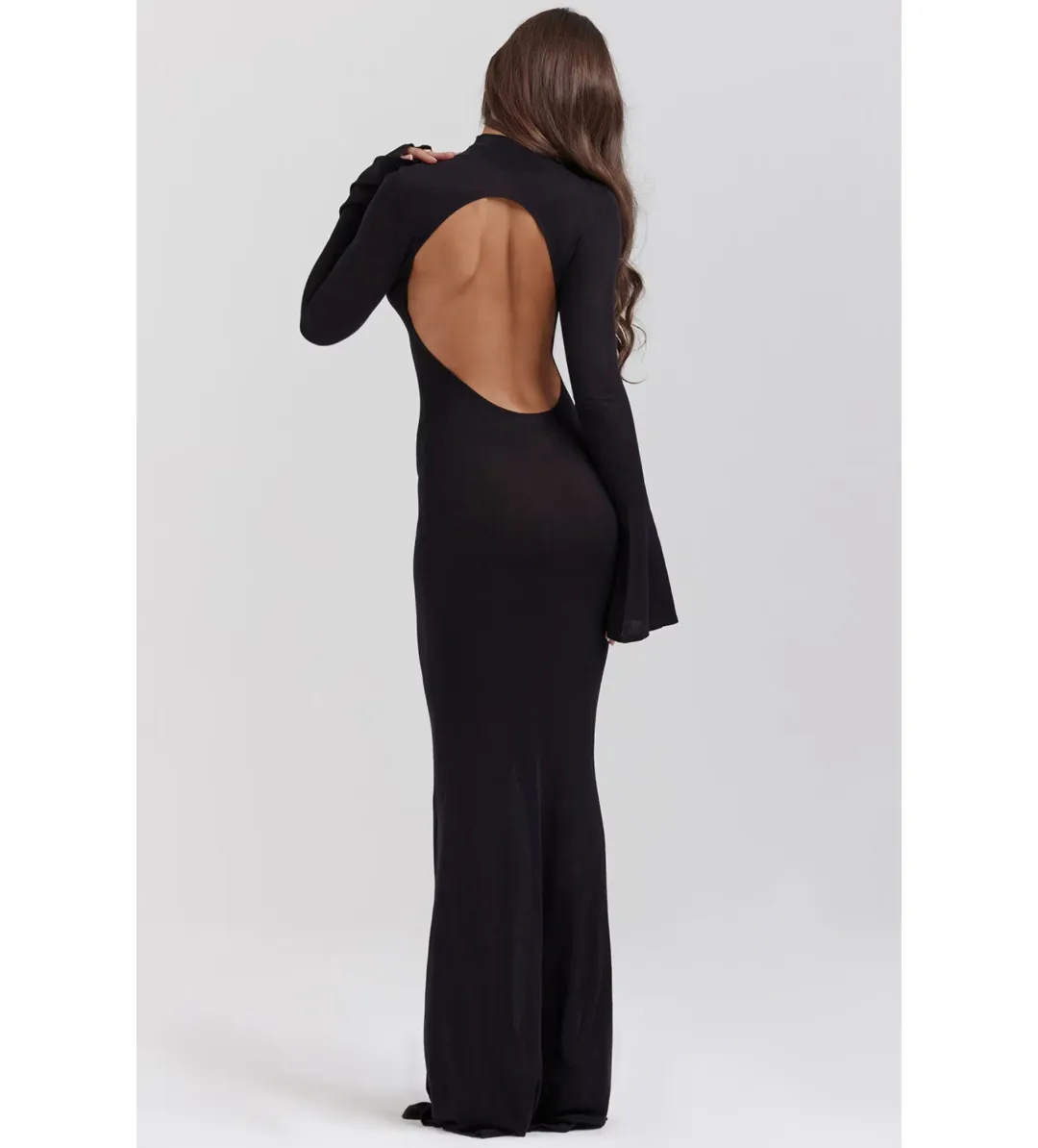 House of CB  Sancha Knit Maxi Dress in Black Size AU 8 for rent on The Volte - main image