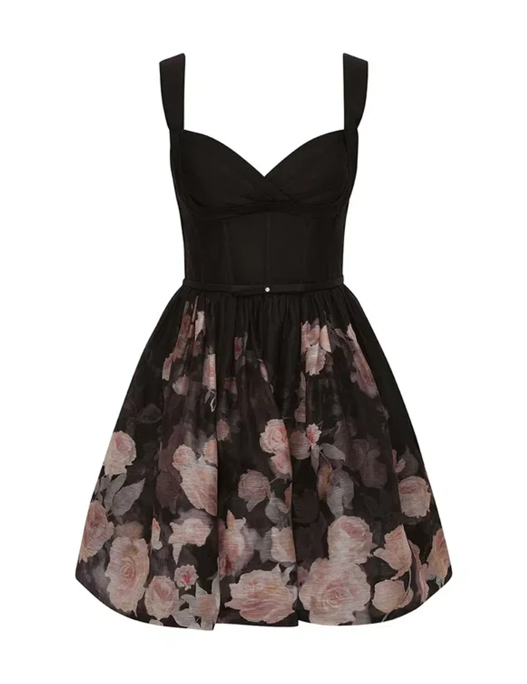 Zimmermann Crush Picnic Mini Dress Black Floral Size 0/AU8 for rent on The Volte - main image