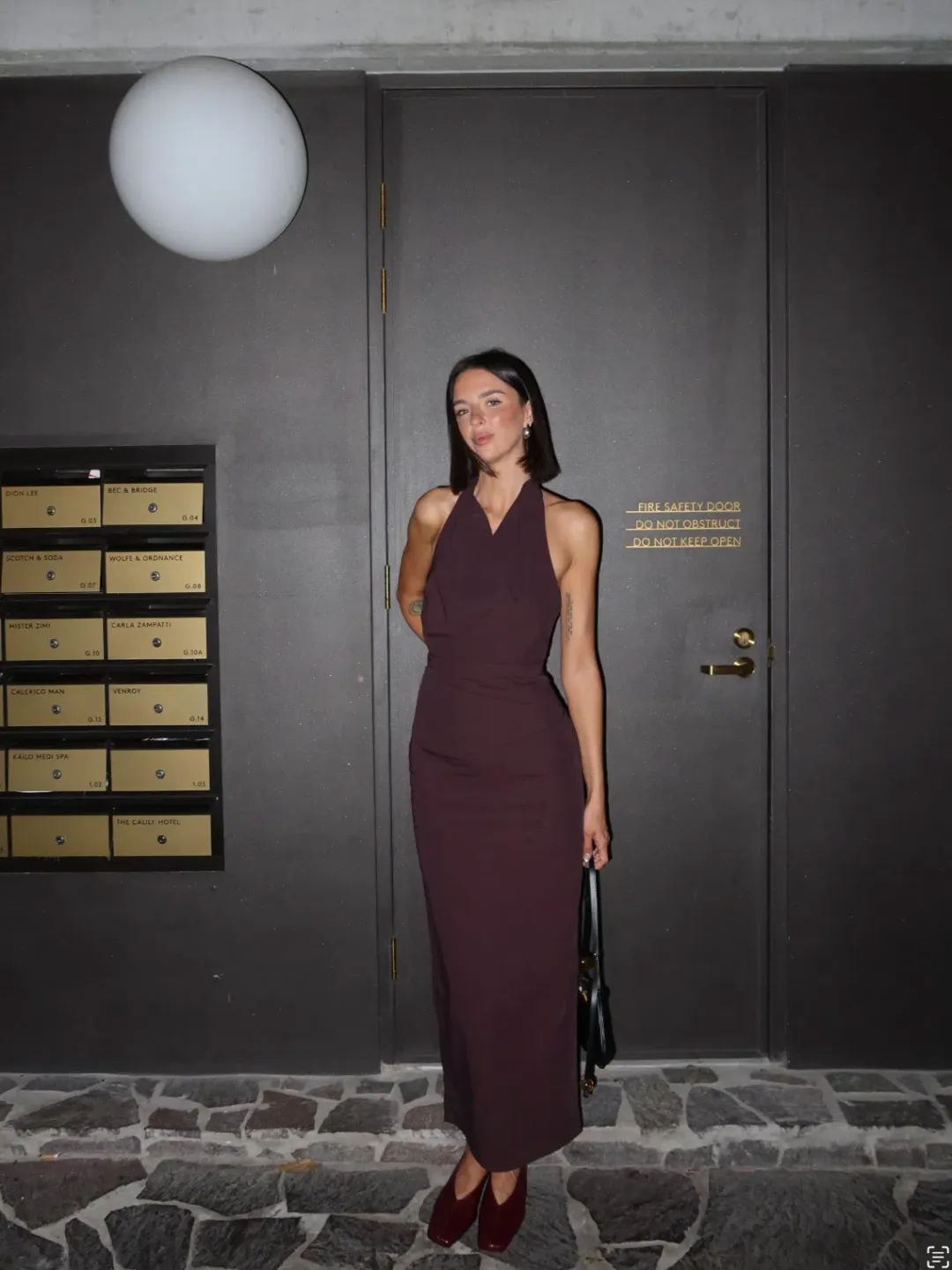 St. Agni Structural Tie Midi Burgundy Size AU 6 for rent on The Volte - main image