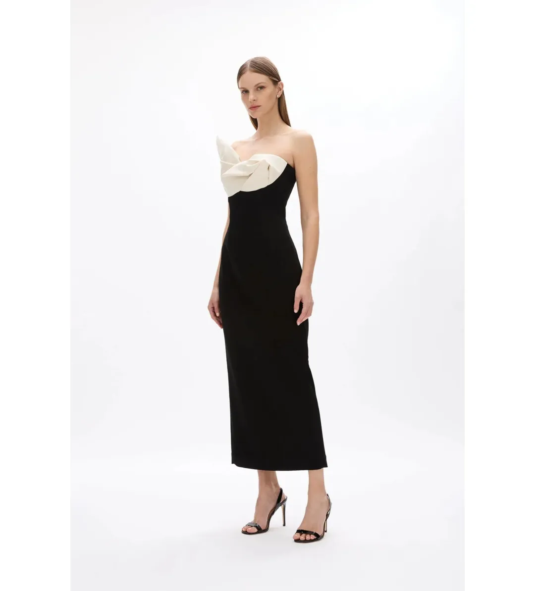 Rachel Gilbert Cassidy Midi Dress Black/Coconut Size AU 10 for rent on The Volte - main image