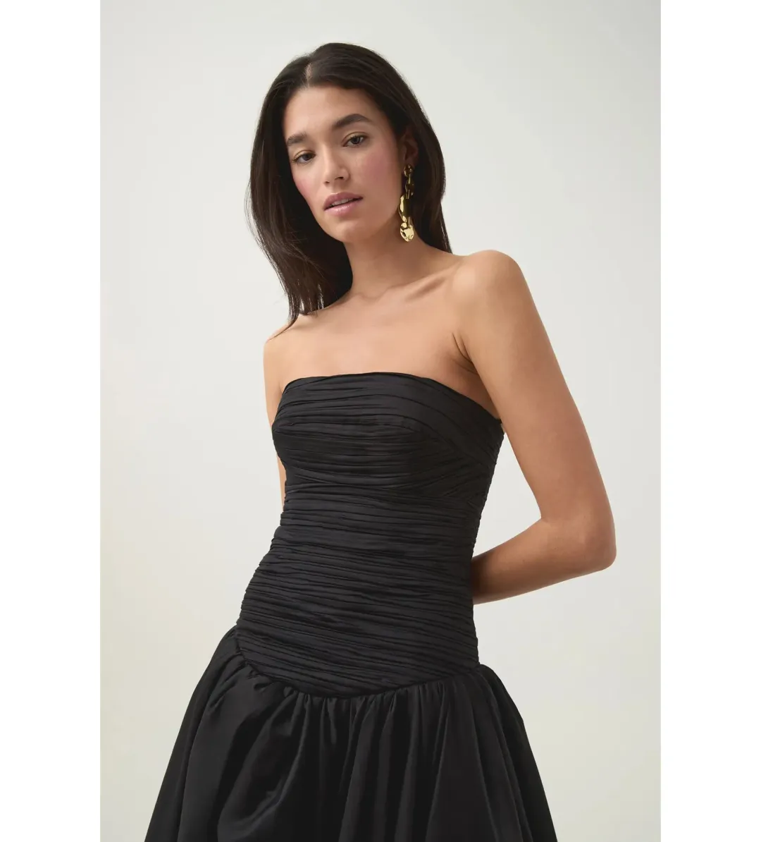 Aje Violette Bubble Hem Maxi Dress in Black Size AU 8 for rent on The Volte - main image