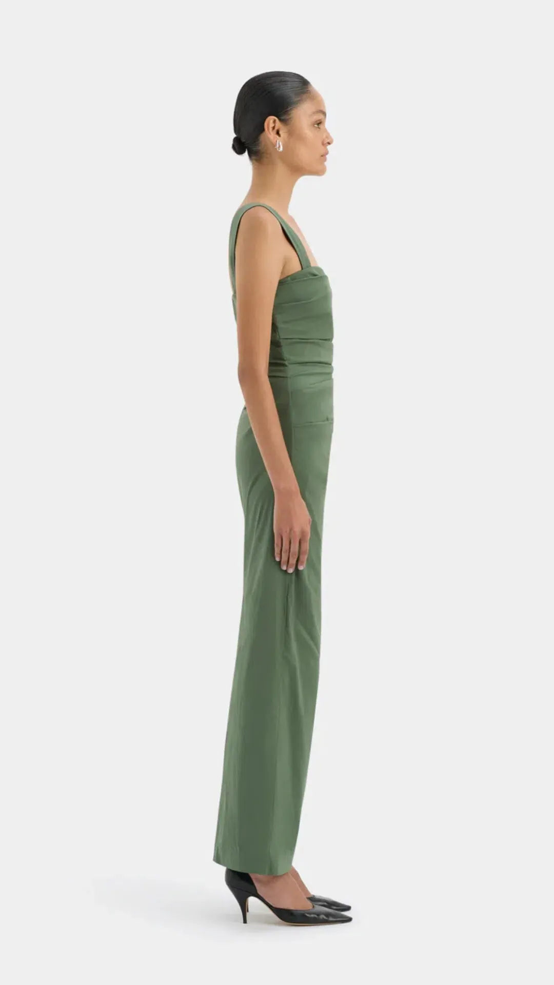 SIR - Florent Balconette Gown in Forest Green Size 1 (8) for rent on The Volte - main image