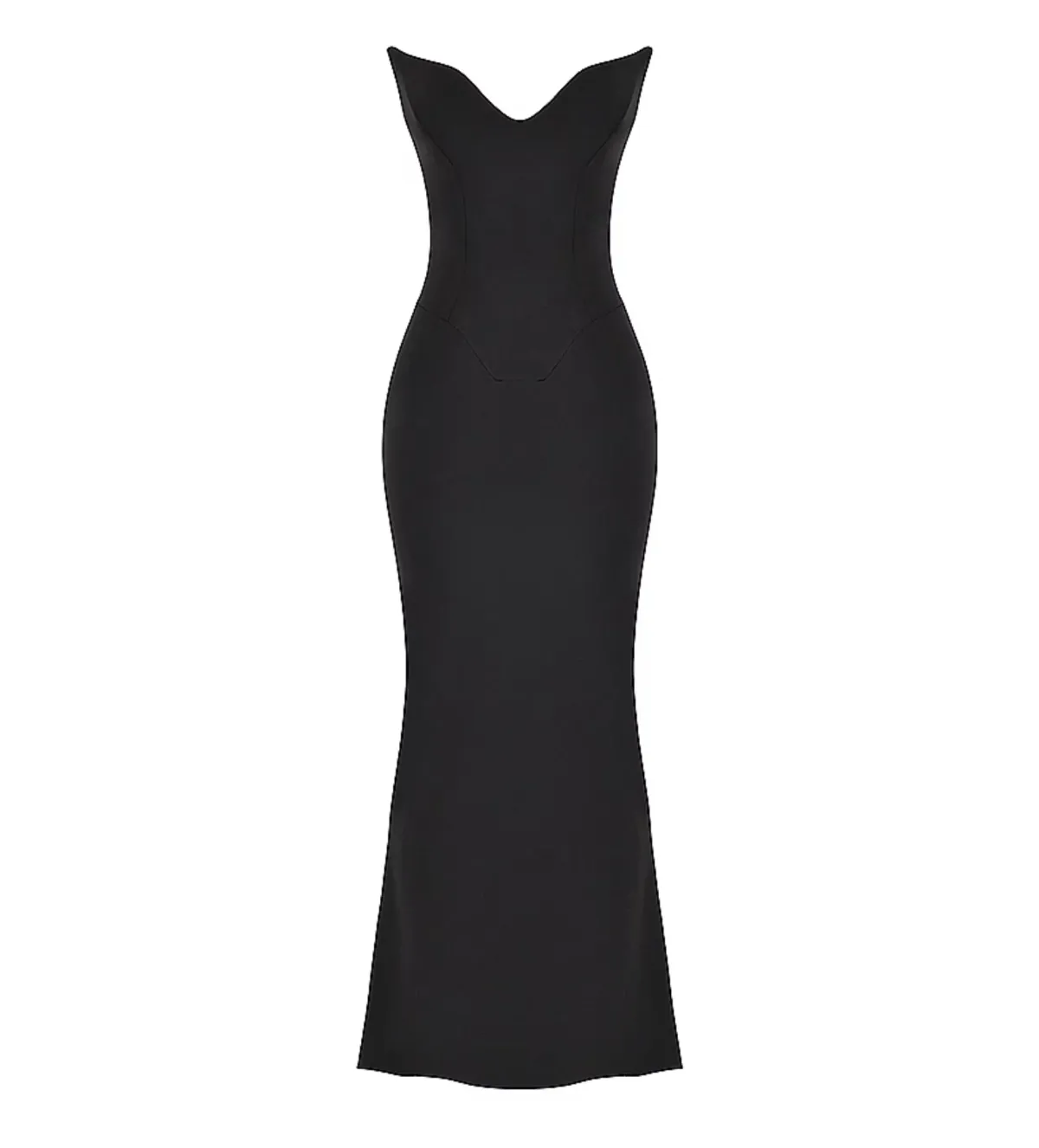 House of CB Sabine Crepe Strapless Corset Maxi Dress Black Size L/AU 12 - Image 4