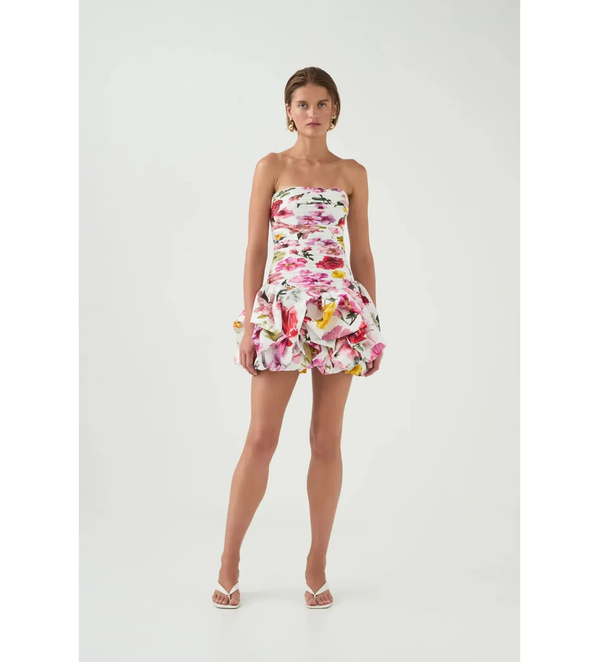 Aje Violette Bubble Hem Mini Dress Collage Floral Size AU 10 - Image 3