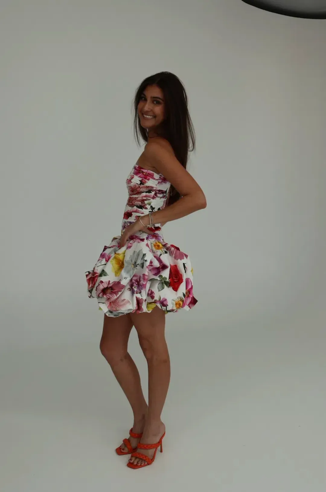 Aje Violette Bubble Hem Mini Dress Collage Floral Size AU 10 for rent on The Volte - main image
