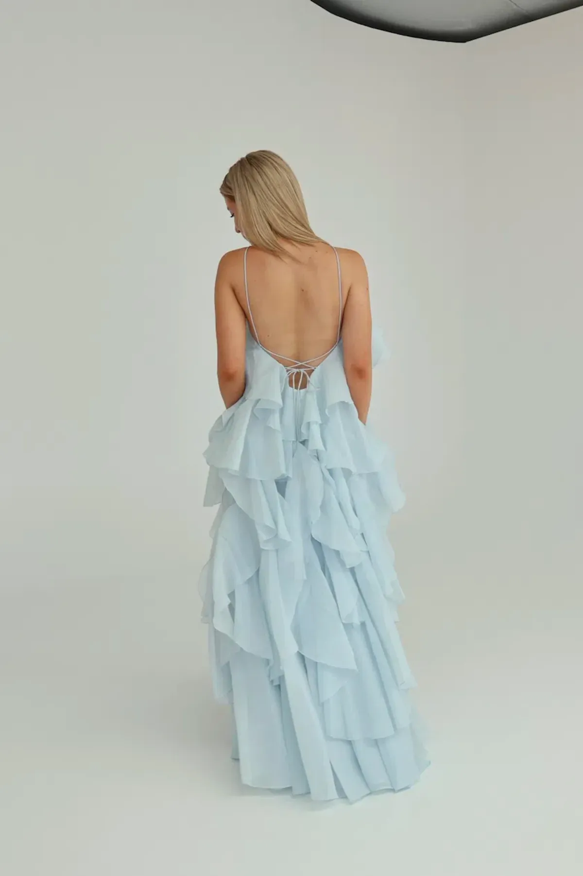 Aje Pandorea Layered Maxi Dress Silver Blue Size AU 8 - Image 4