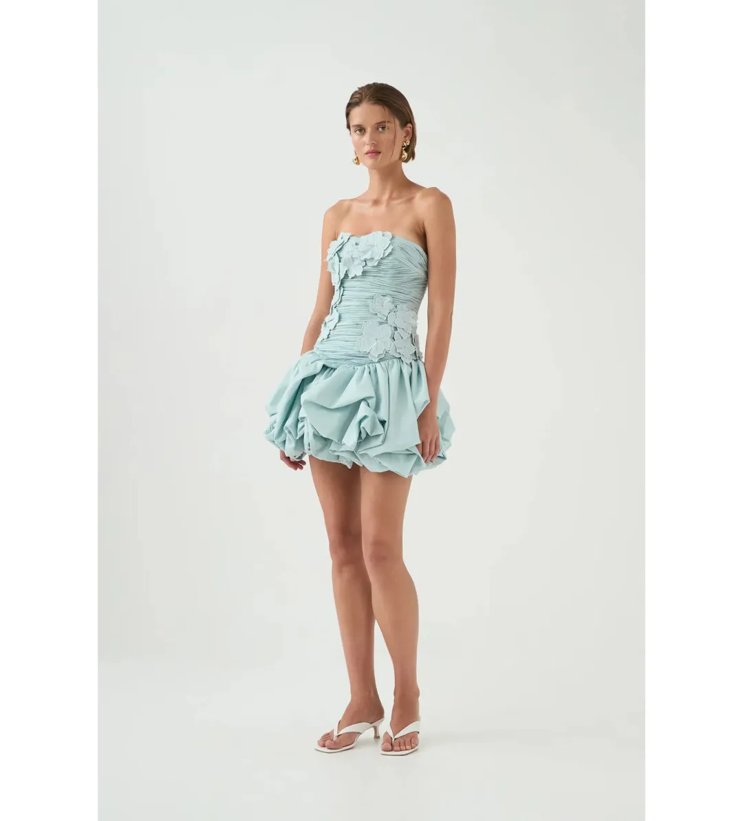 Aje Splendour Mini Dress Silver Blue Size AU 8 for rent on The Volte - main image