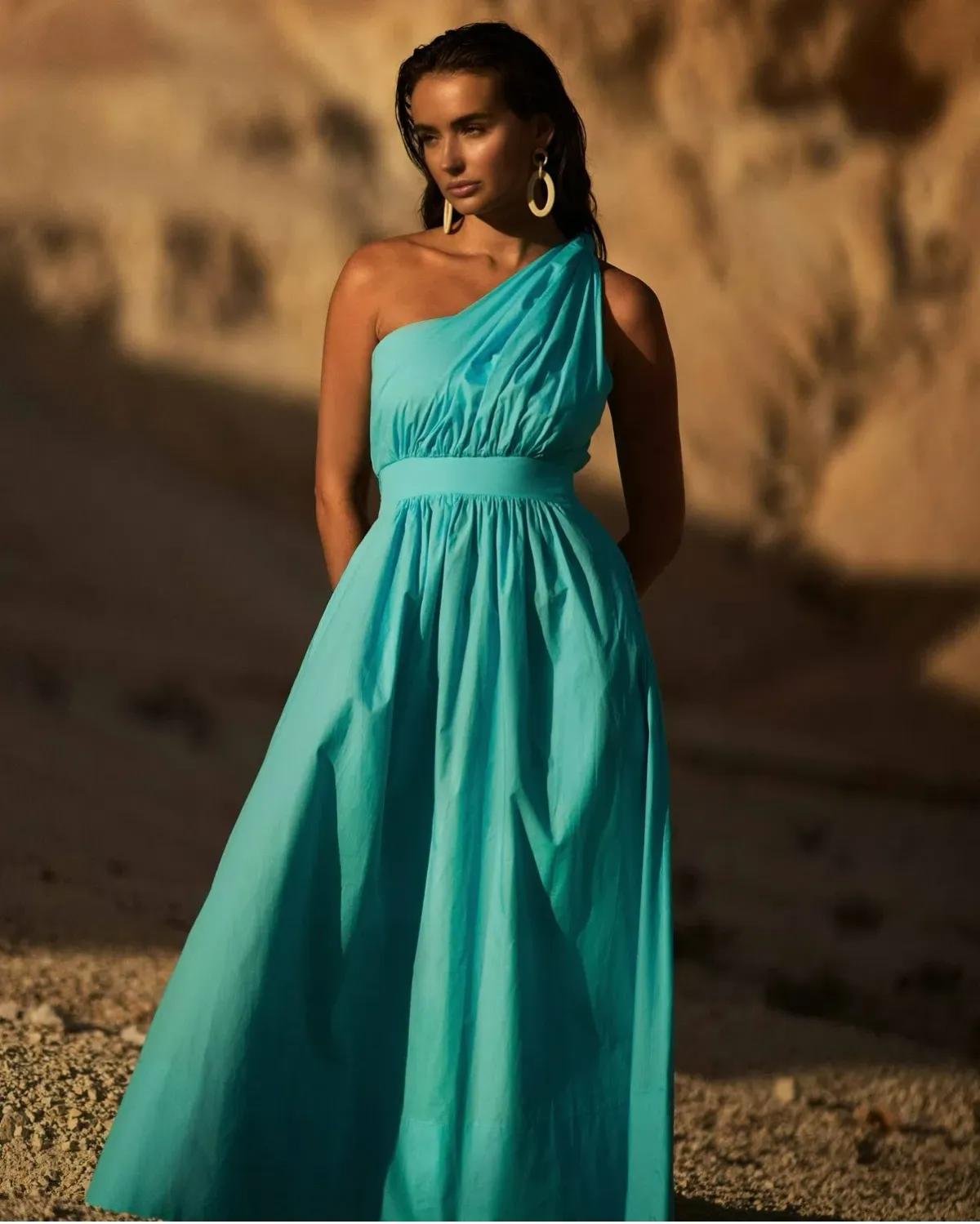 Sheike Isla One Shoulder Maxi Dress Blue Size 12 - Image 4