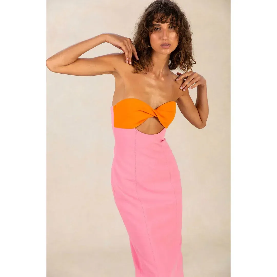 MISHA  Antonella Dress Pink Size 10 for rent on The Volte - main image