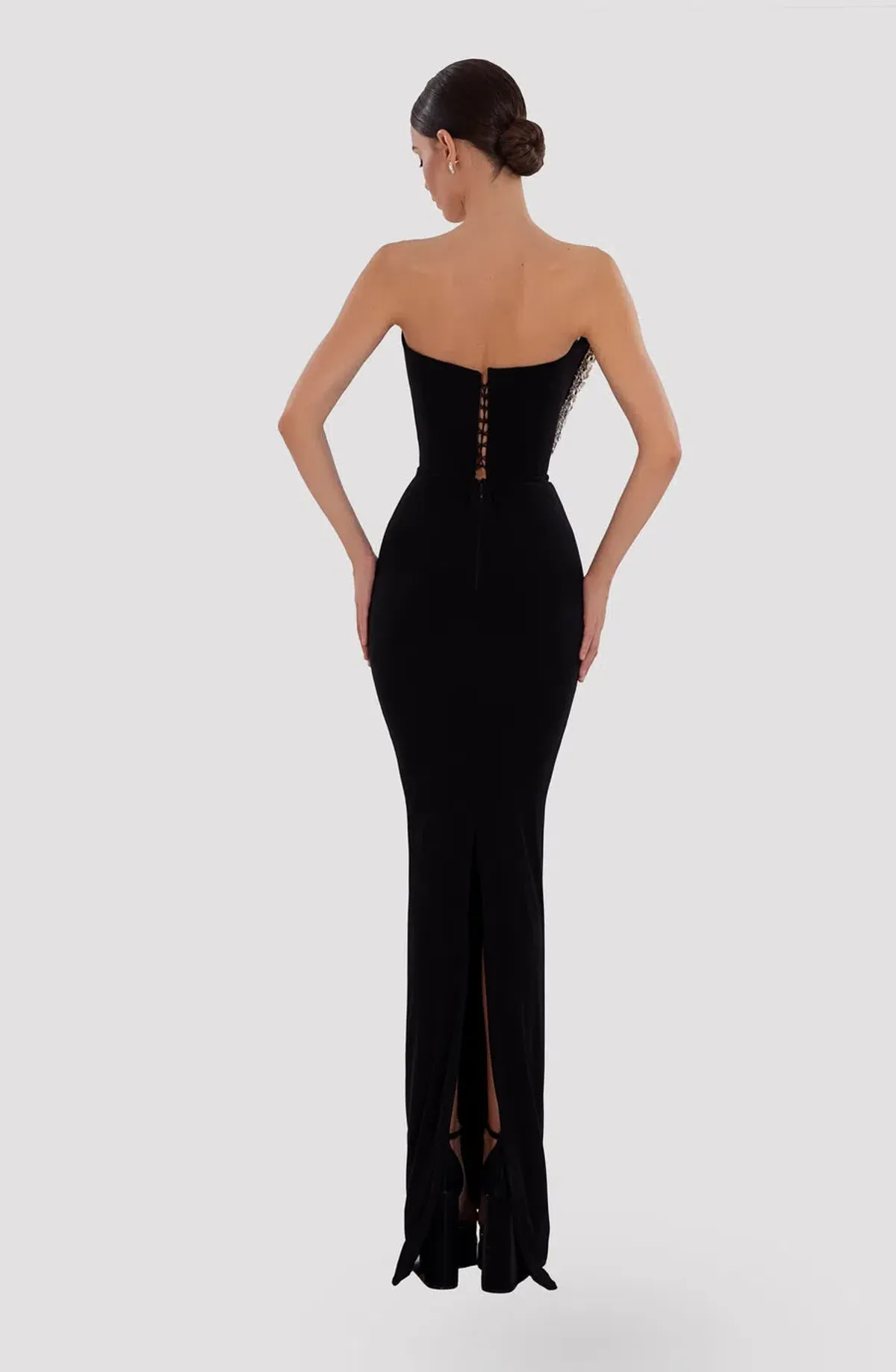 Ablina Dyla Embroidered Corset Black Dress Size 8  - Image 2