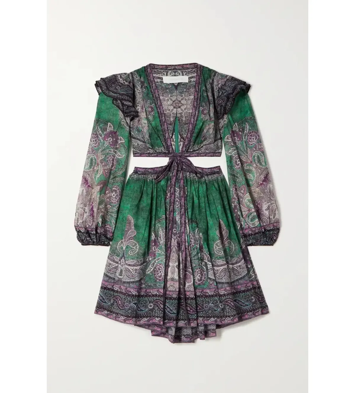 Zimmermann Anneke Ruffle Mini Dress Floral Size 1/AU 10 - Image 3