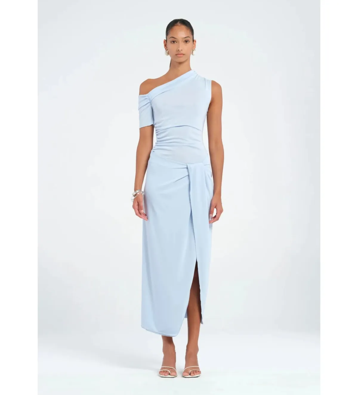 Benni Cleo One Shoulder Maxi Dress in Sky Blue Size AU 8 - Image 1