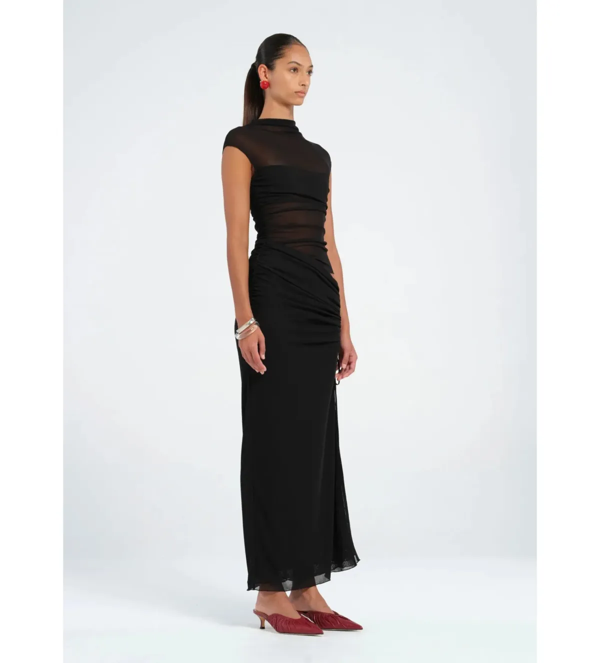 Benni Milo Mesh Maxi Dress in Black Size AU 6 - Image 2