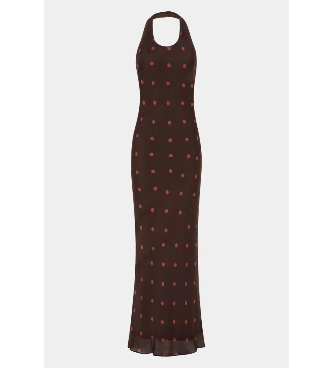Sir the Label Toni Halter Maxi Dress in Chocolate Dot Size AU 8  for rent on The Volte - main image