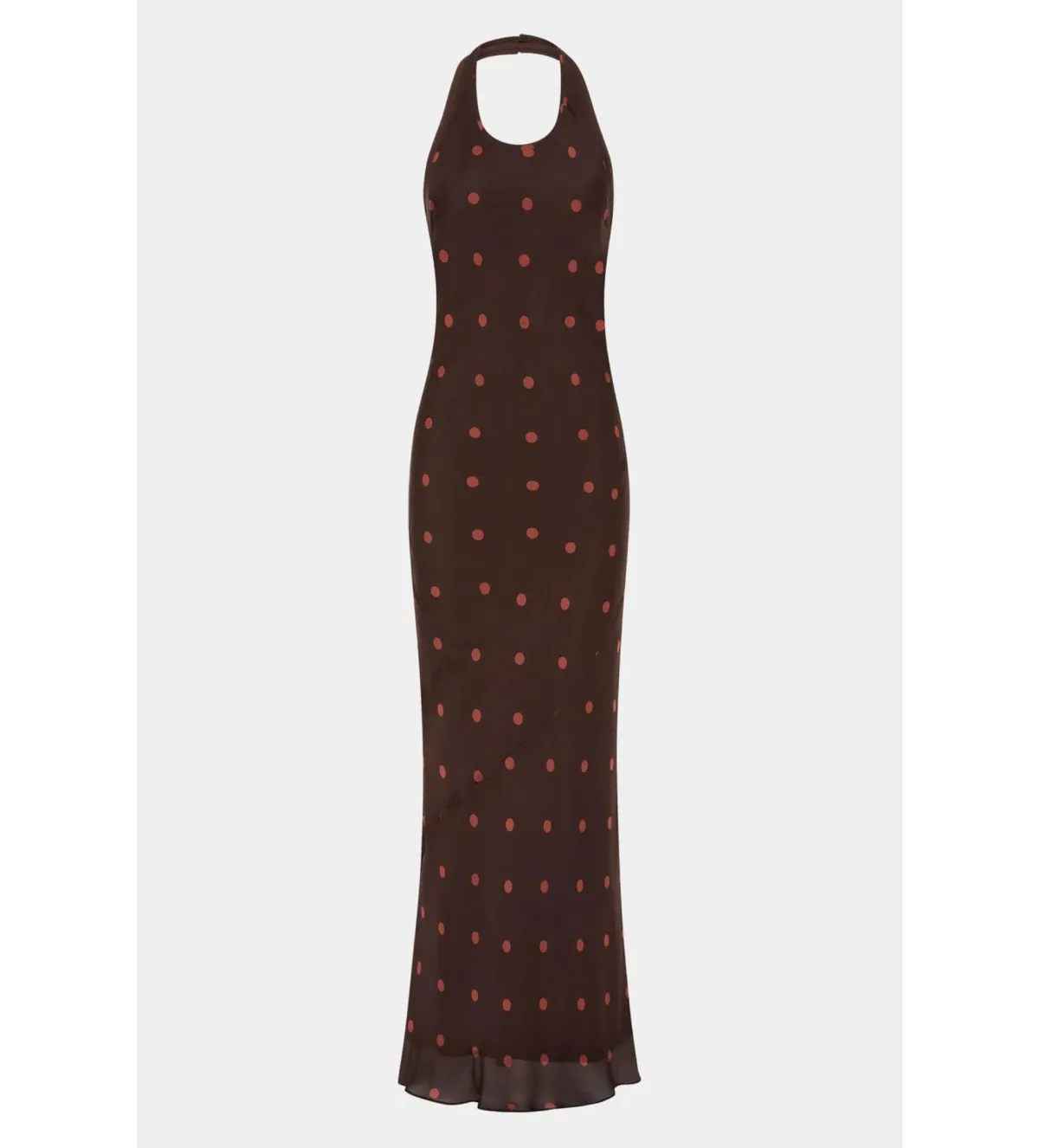 Sir the Label Toni Halter Maxi Dress in Chocolate Dot Size AU 8  - Image 5