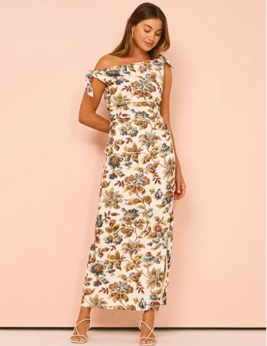 Sir The Label Eleanora Tie Shoulder Dress Viola Print Size AU 8 for rent on The Volte - main image