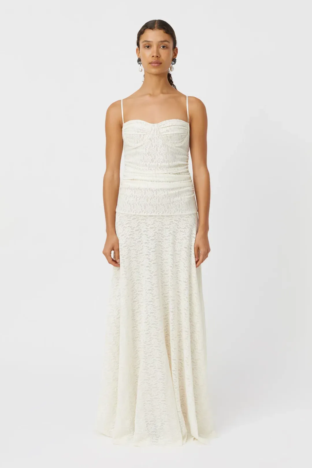 Camilla & Marc Camille Lace Maxi Dress Cream Size 8 for rent on The Volte - main image