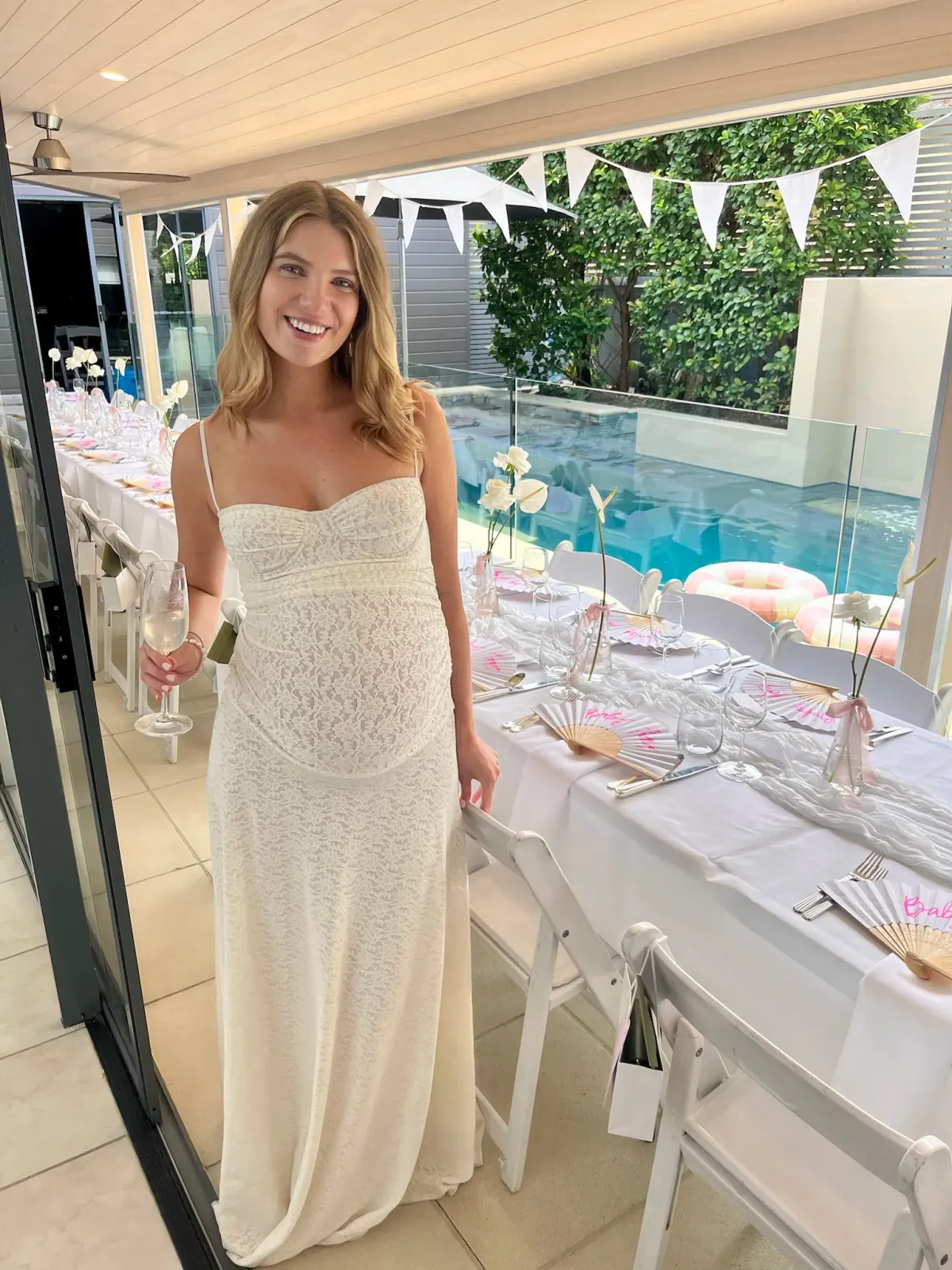 Camilla & Marc Camille Lace Maxi Dress Cream Size 8 - Image 5