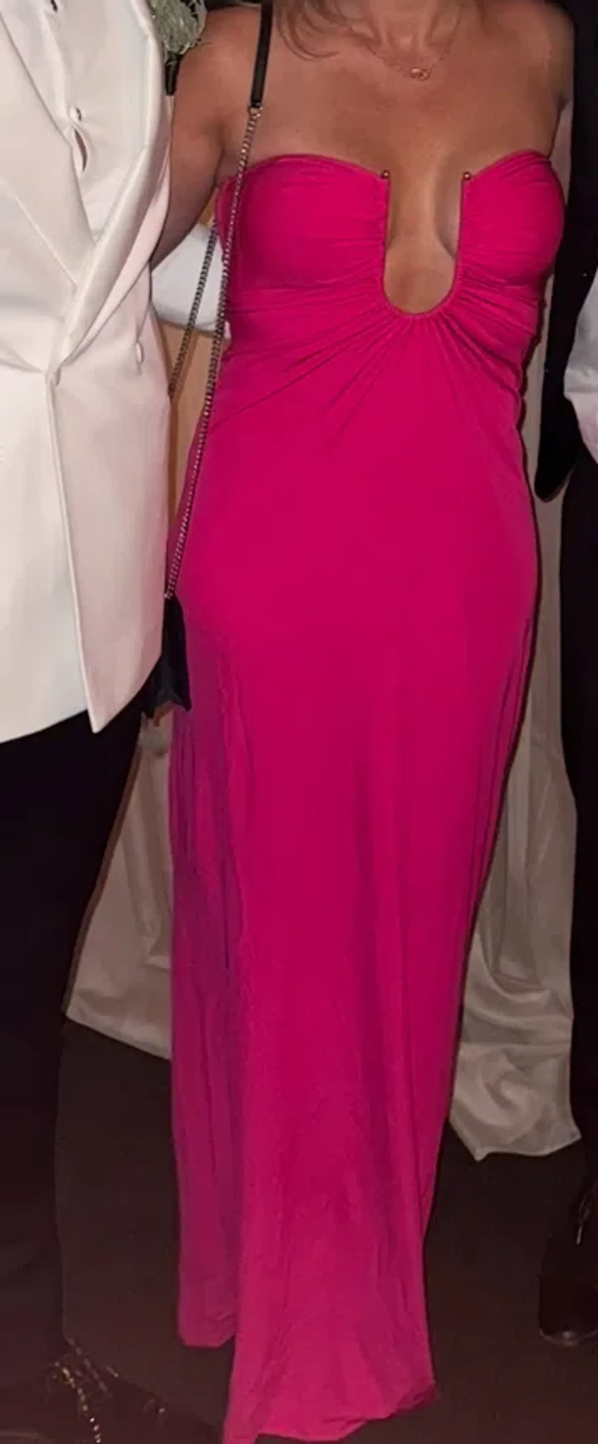 Arced Palm Strapless Dress Size 8 - Image 4