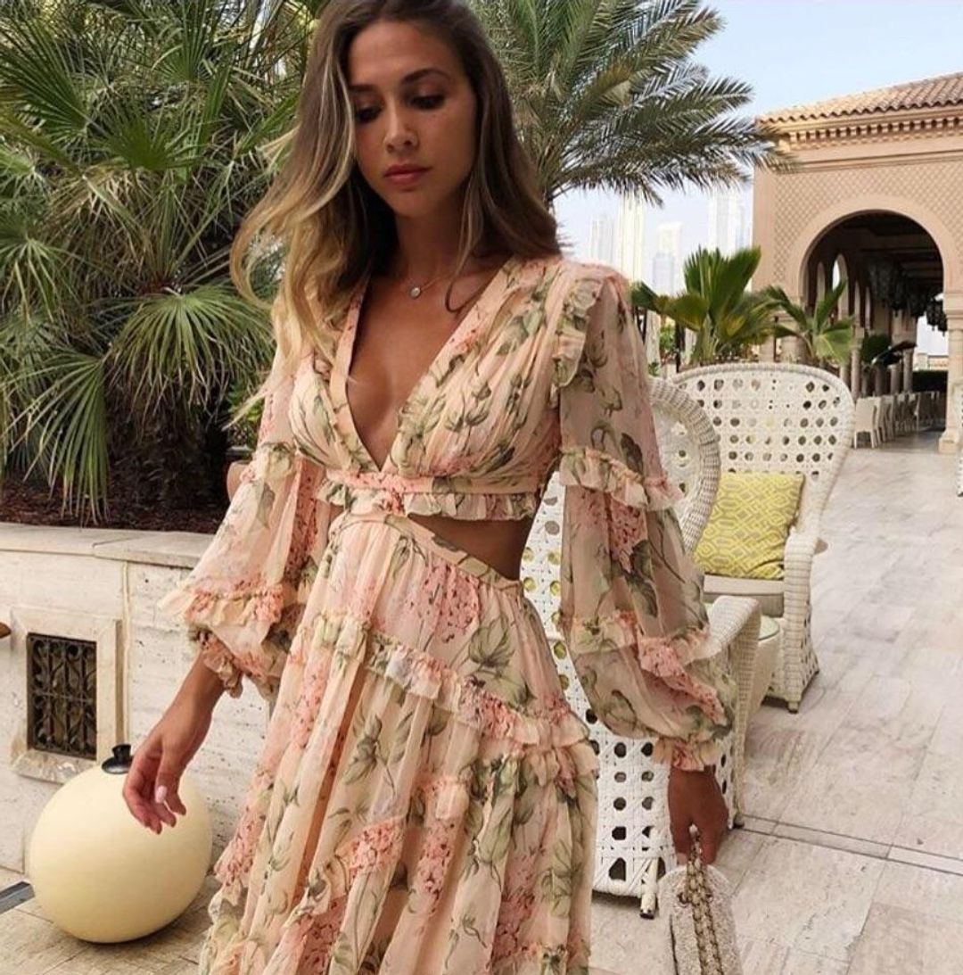 Zimmerman Prima Cutout Dress Print Size 8 for rent on The Volte - main image