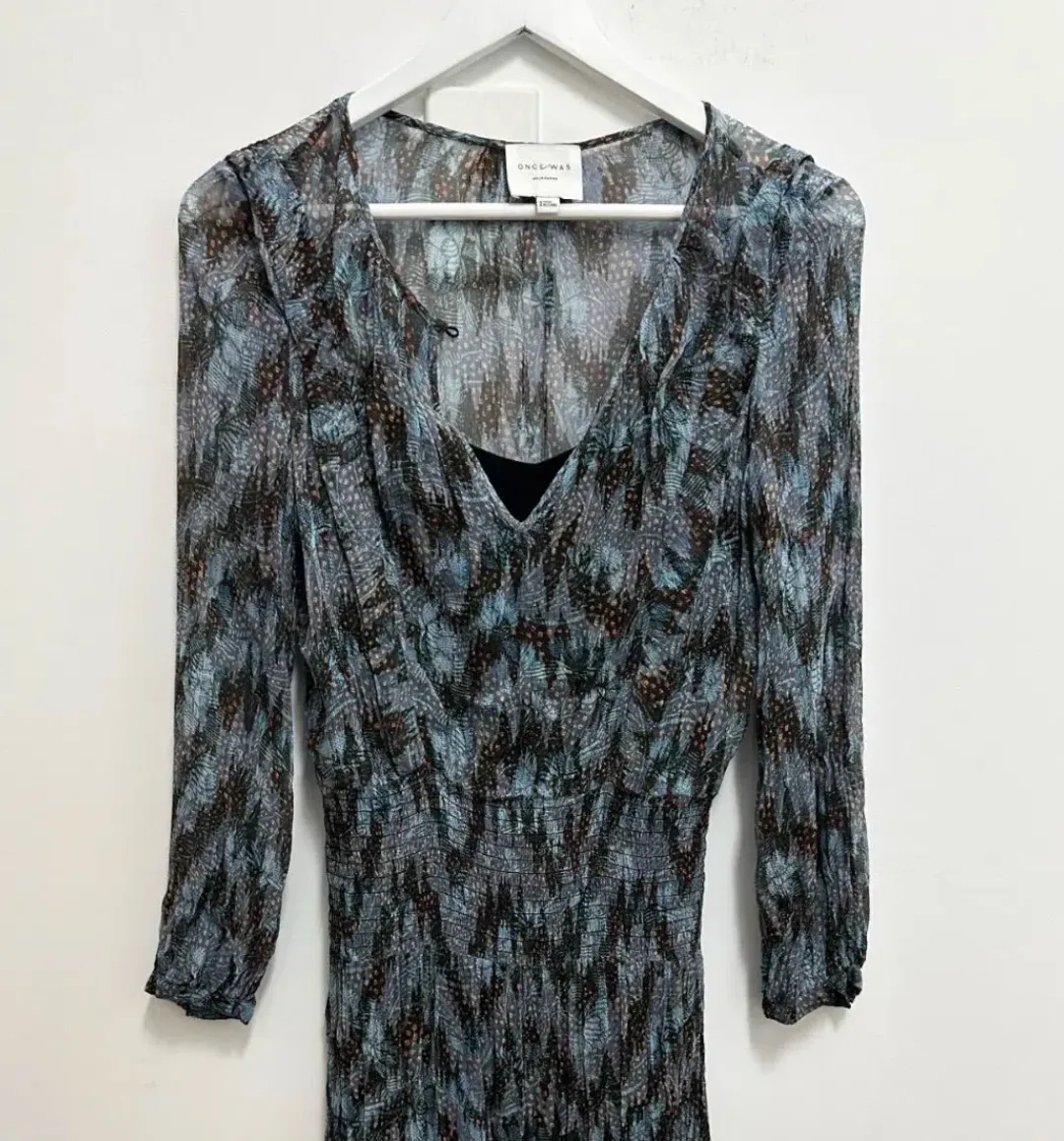 Once Was Silk Midi Multi with Cotton Slip Size 8  for rent on The Volte - main image