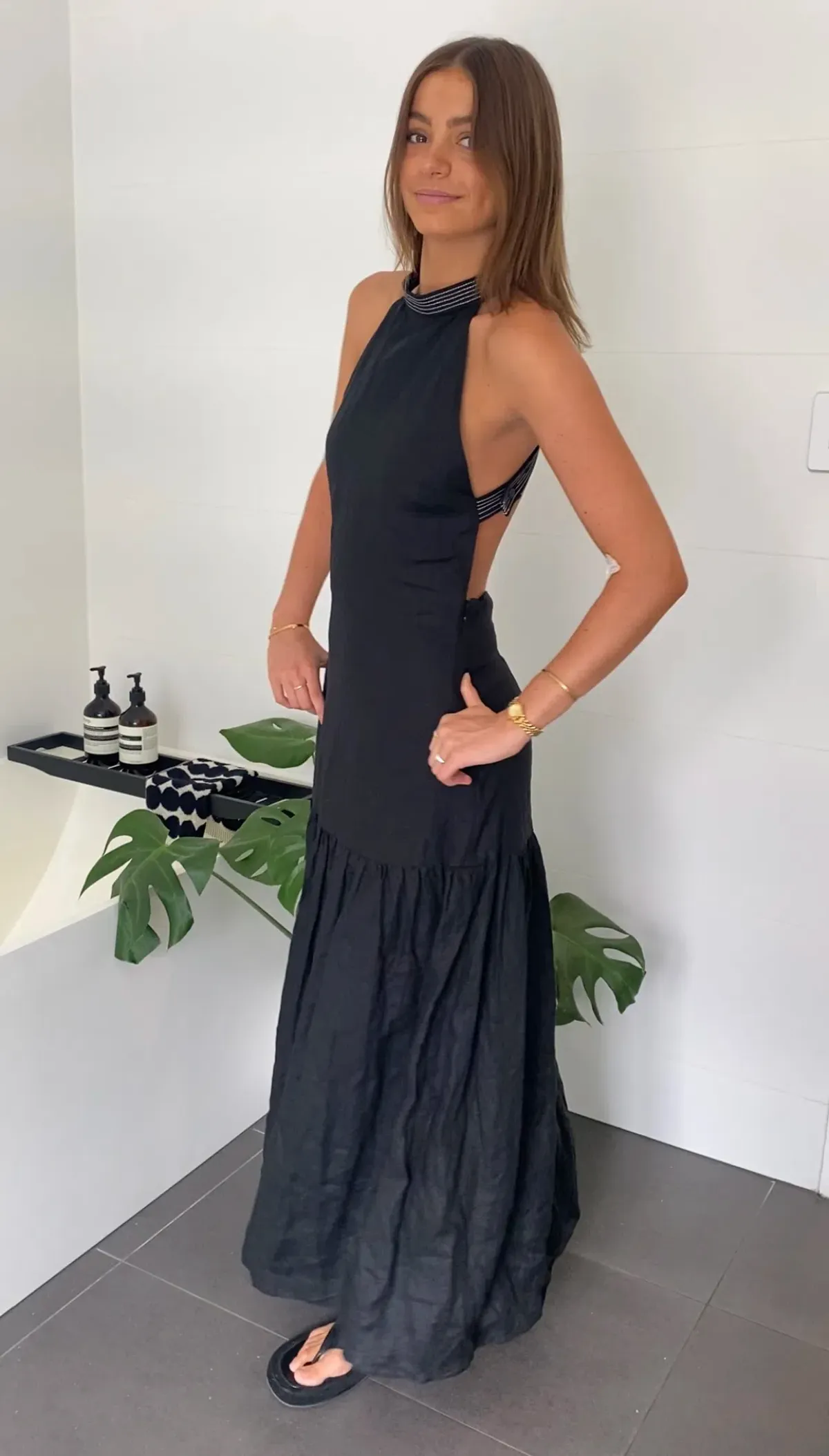 Sir the Label Vilma Midi Dress Black Size 8 - Image 4