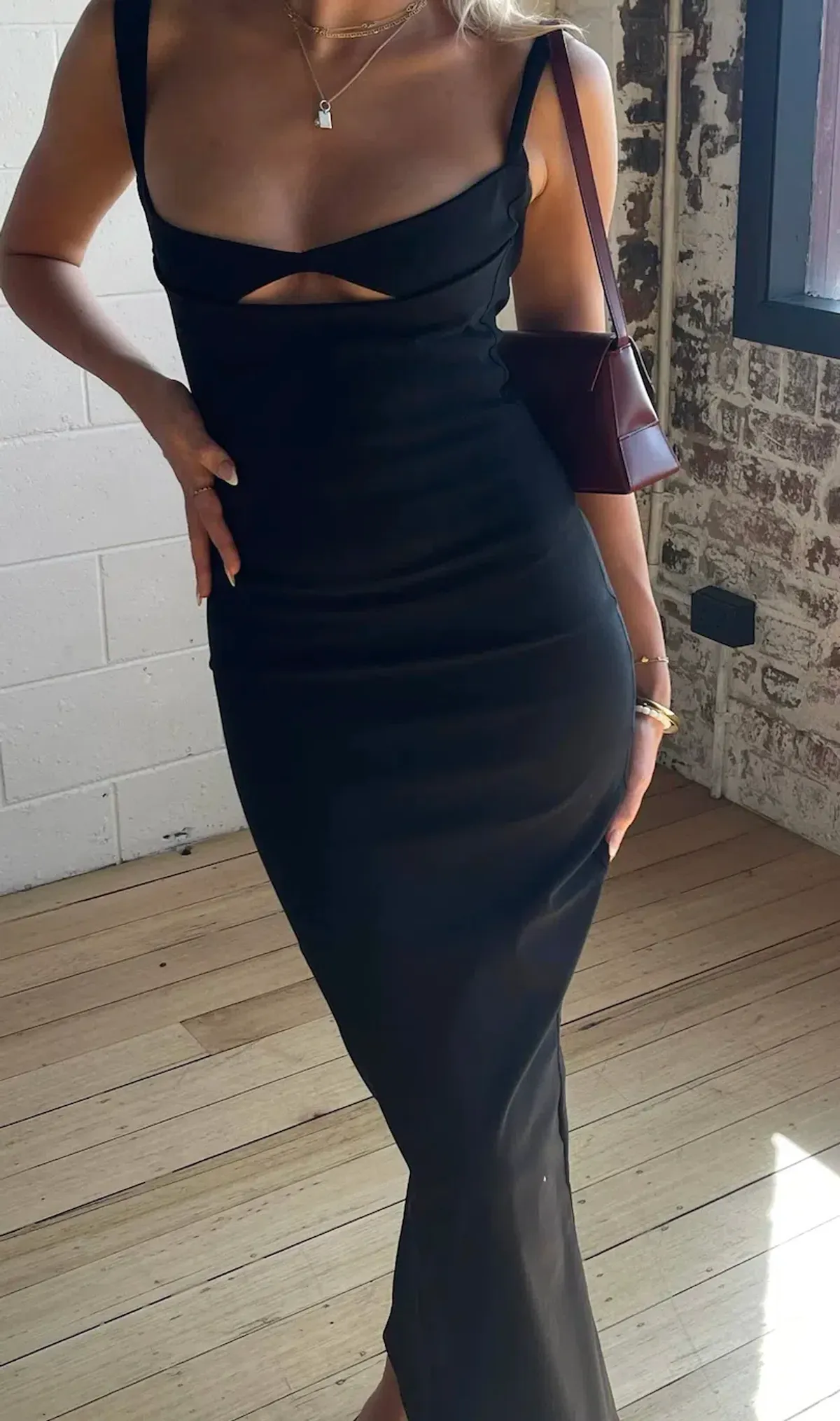 Madison Grace The Bianco Maxi Dress Black Size AU 8 - Image 3