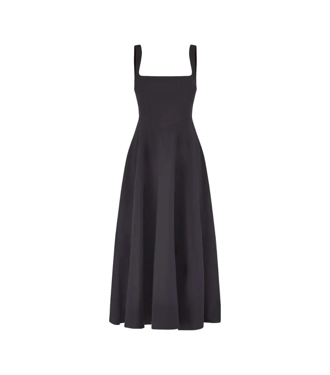 Odd Muse The Ultimate Muse High Waist Square Neck Midi Dress Black Size M / AU 10 for rent on The Volte - main image