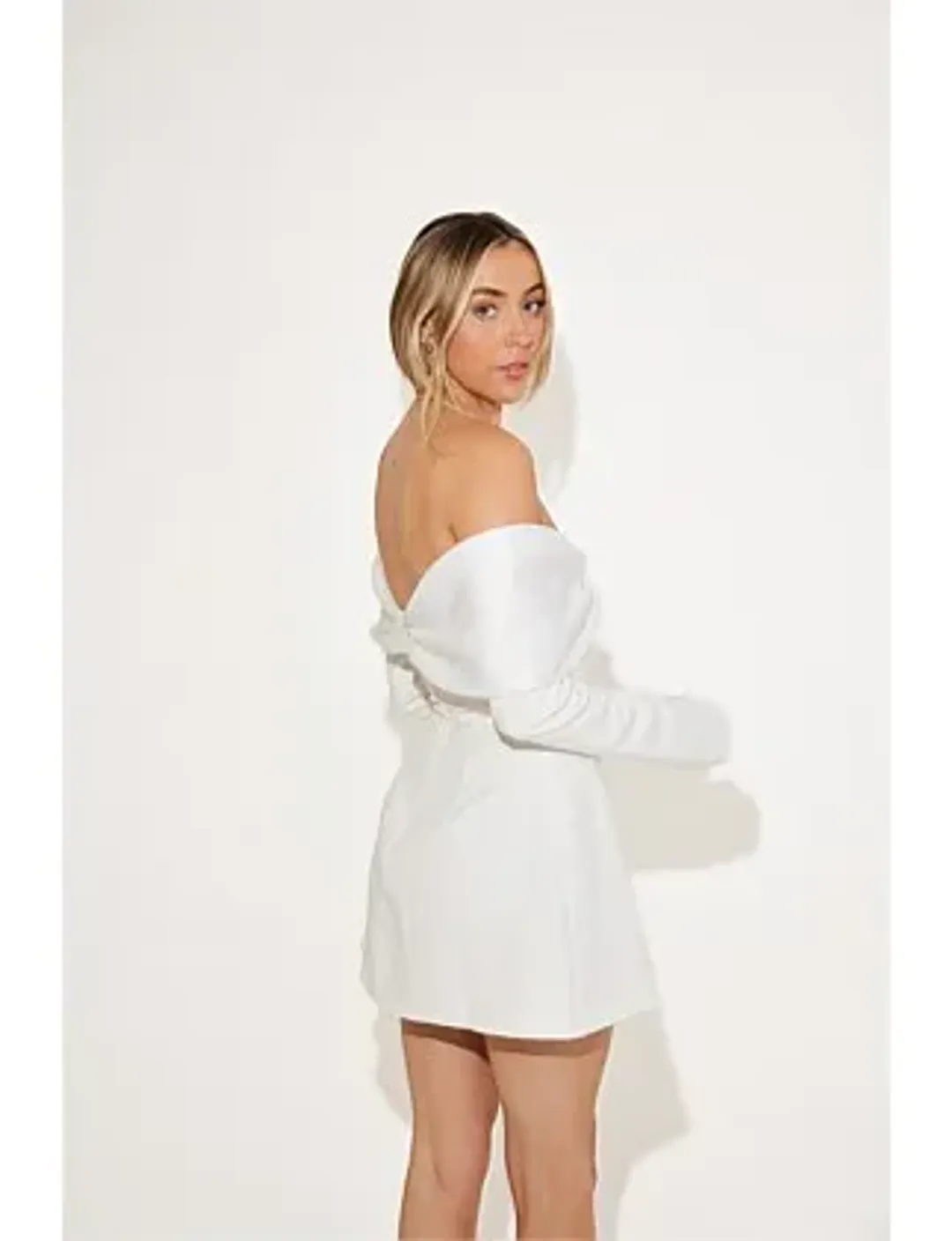 Odd Muse The Ultimate Muse Bow Mini Dress White Size S / AU 8 for rent on The Volte - main image