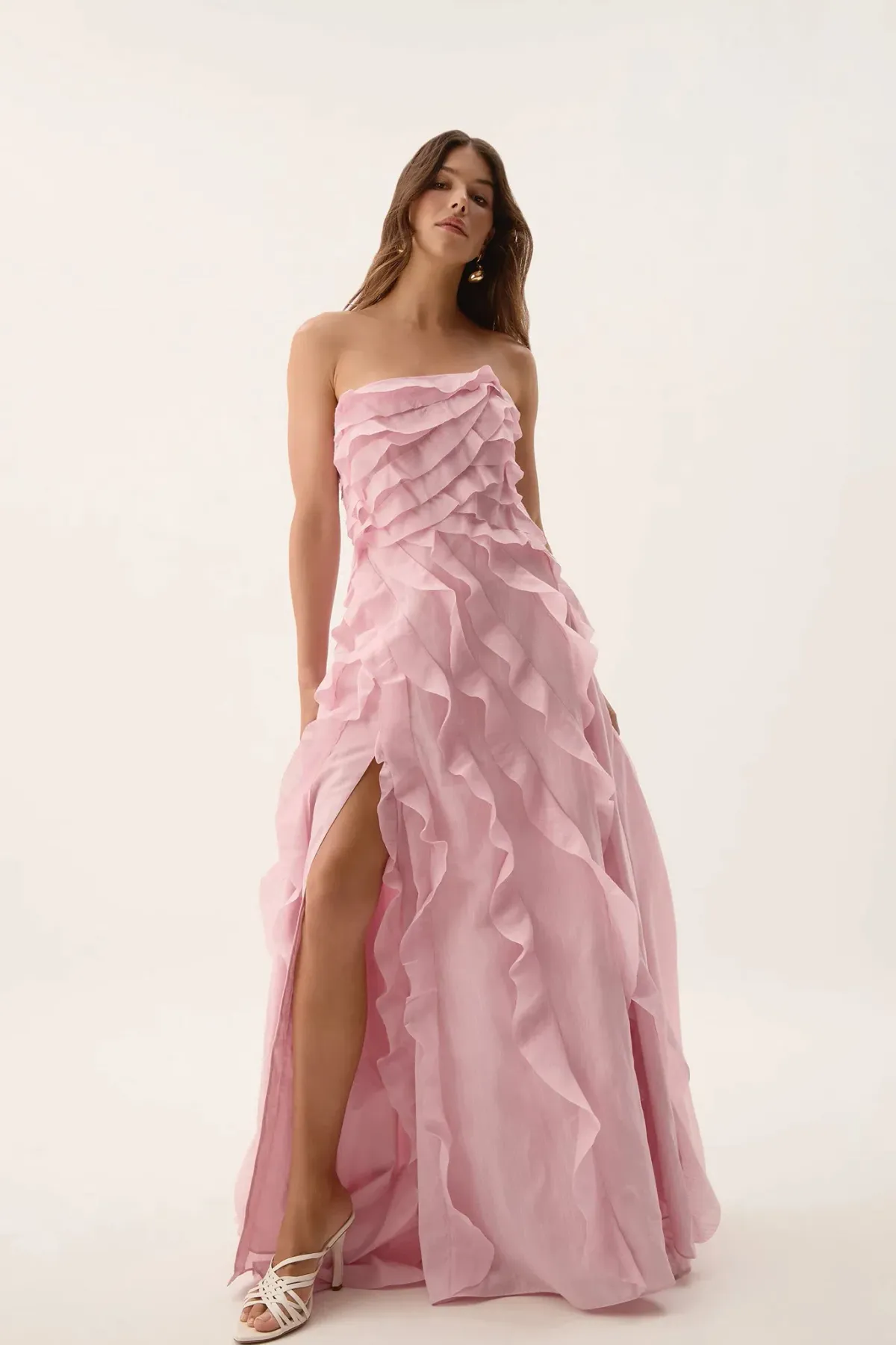 Aje Allairie Maxi Gown Chalk Pink Size AU 8 - Image 2