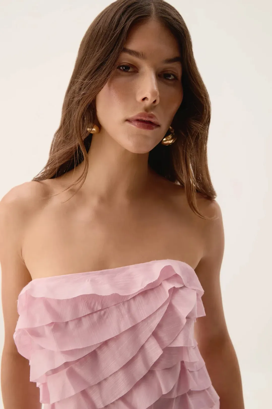 Aje Allairie Maxi Gown Chalk Pink Size AU 8 for rent on The Volte - main image