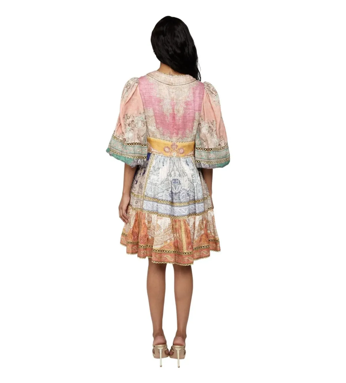 Zimmermann Anneke Lantern Mini Dress in Paisley Print Size 4/AU 16 - Image 3
