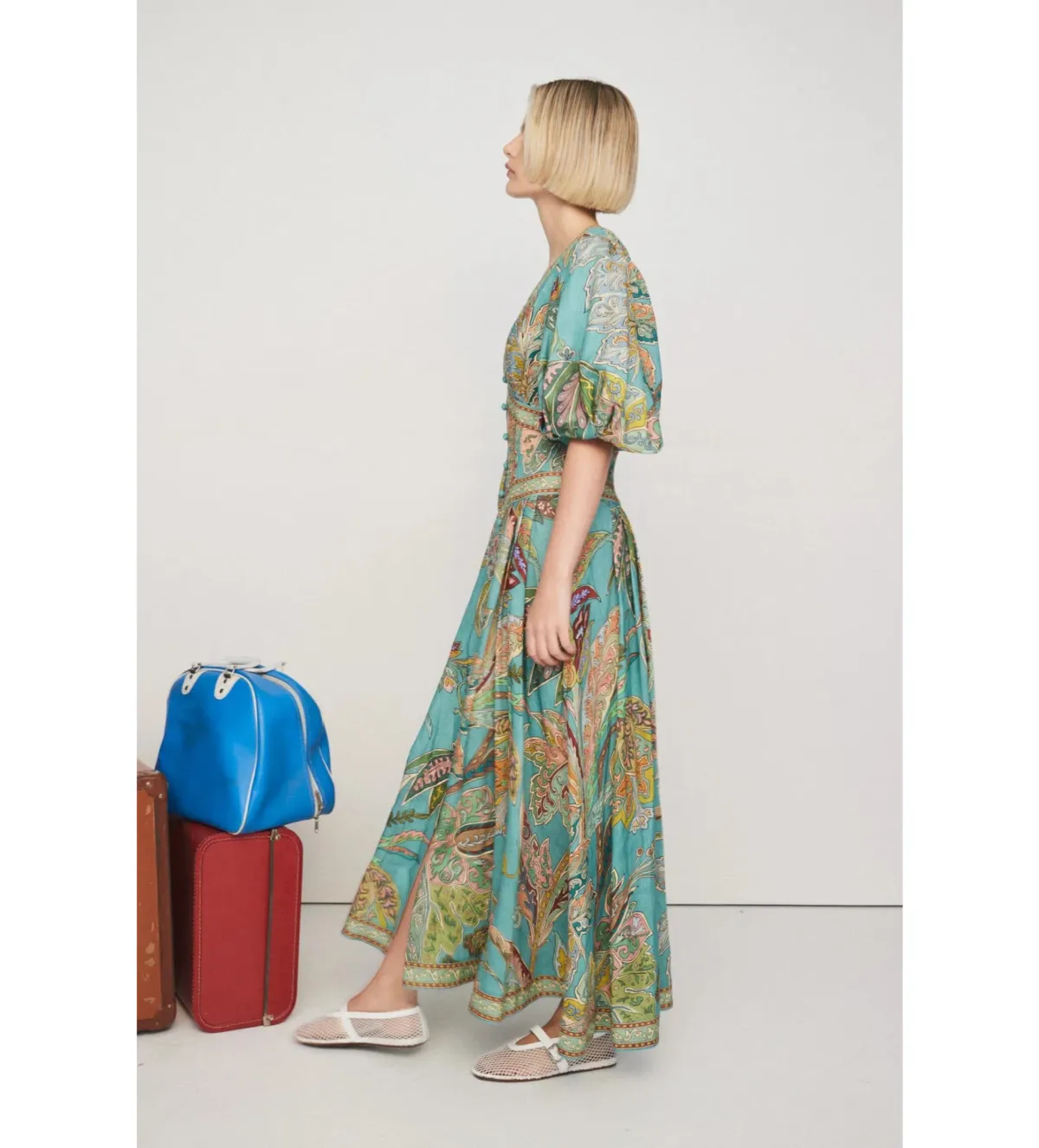 Alemais Franca Midi Dress Print Size 12 - Image 2