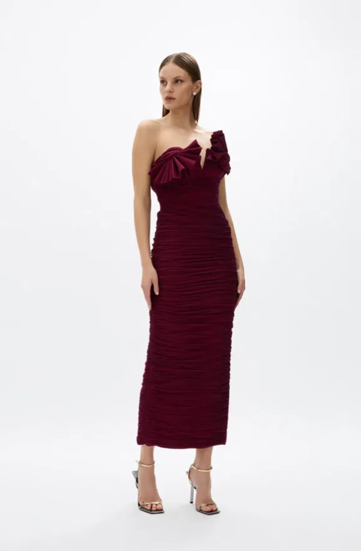 Rachel Gilbert - Jensen Midi in Merlot - Size 12 - Image 4