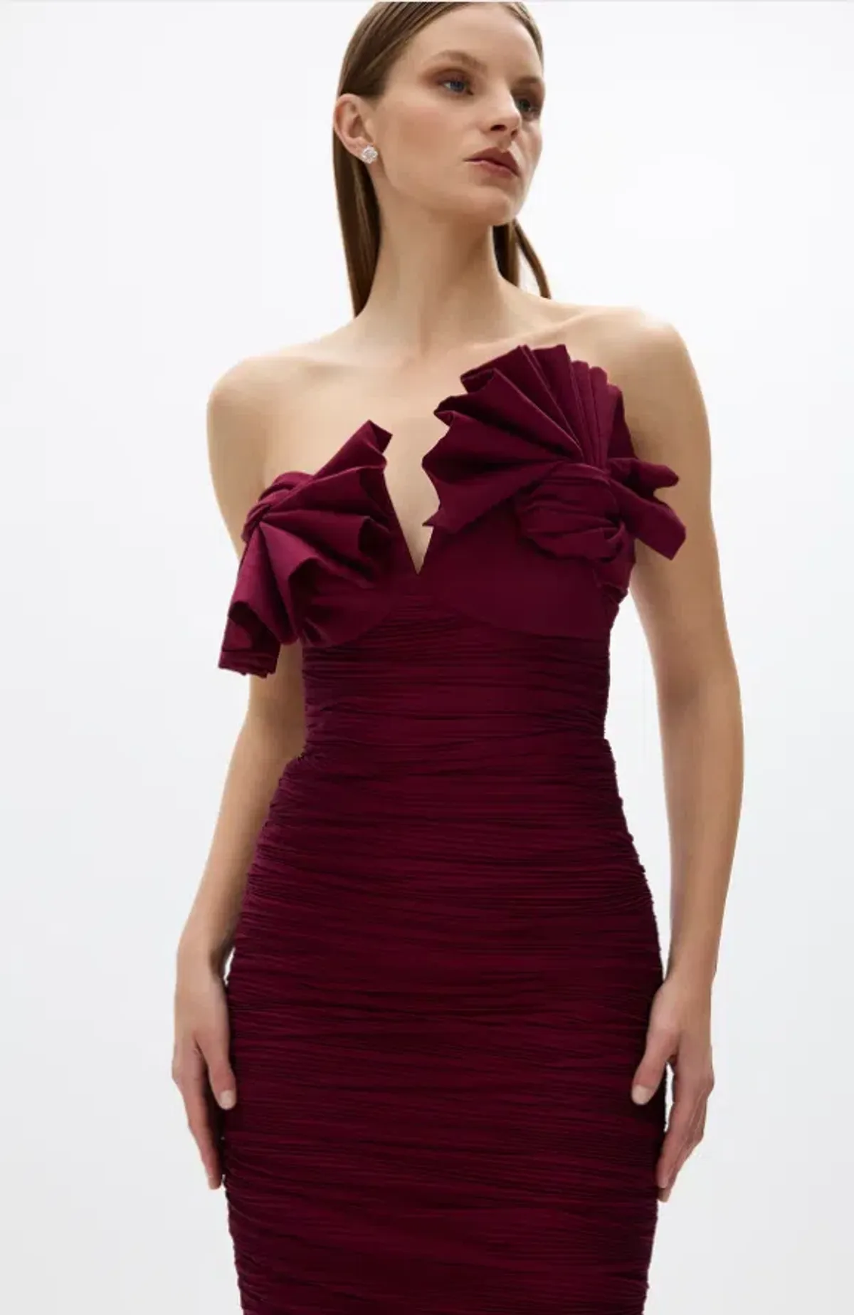 Rachel Gilbert - Jensen Midi in Merlot - Size 12 - Image 2