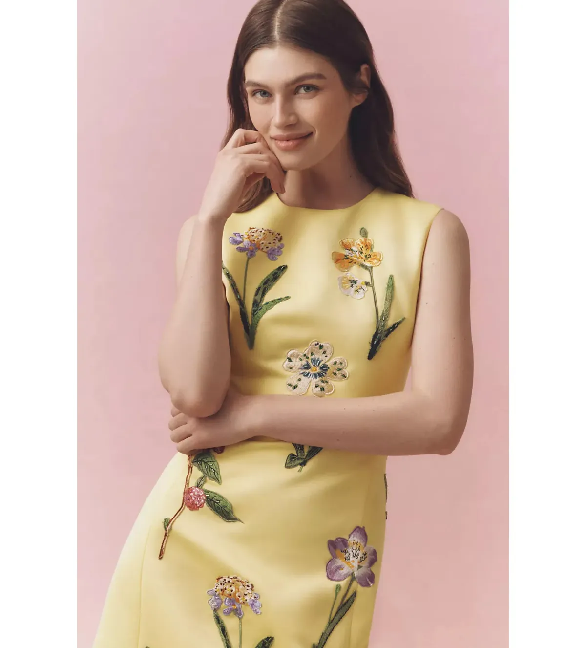 Leo Lin Wildflower Print Sleeveless Midi Dress Sorbet Size 16 - Image 3